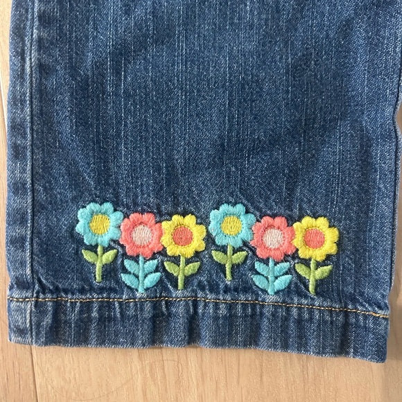 Y2K Gymboree 2009 embroidered floral adjustable waist denim size 5t - Picture 2 of 6